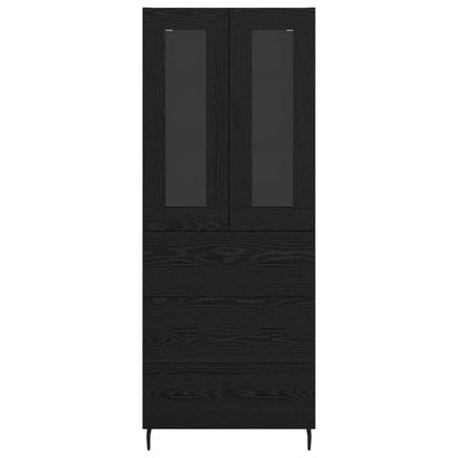 Vysoký Bufet 2 Ks Černý Dub 69,5 X 34 X 180 Cm Kompozitní Dřevo