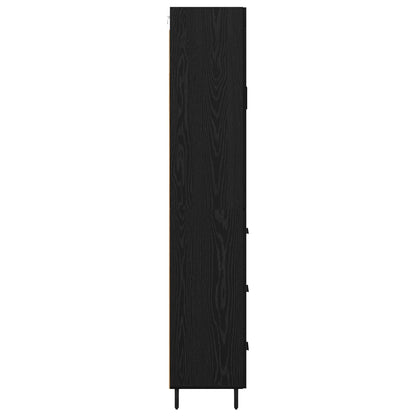 Vysoký Bufet 2 Ks Černý Dub 69,5 X 34 X 180 Cm Kompozitní Dřevo