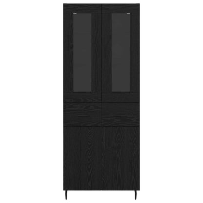 Vysoký Bufet 2 Ks Černý Dub 69,5 X 34 X 180 Cm Kompozitní Dřevo