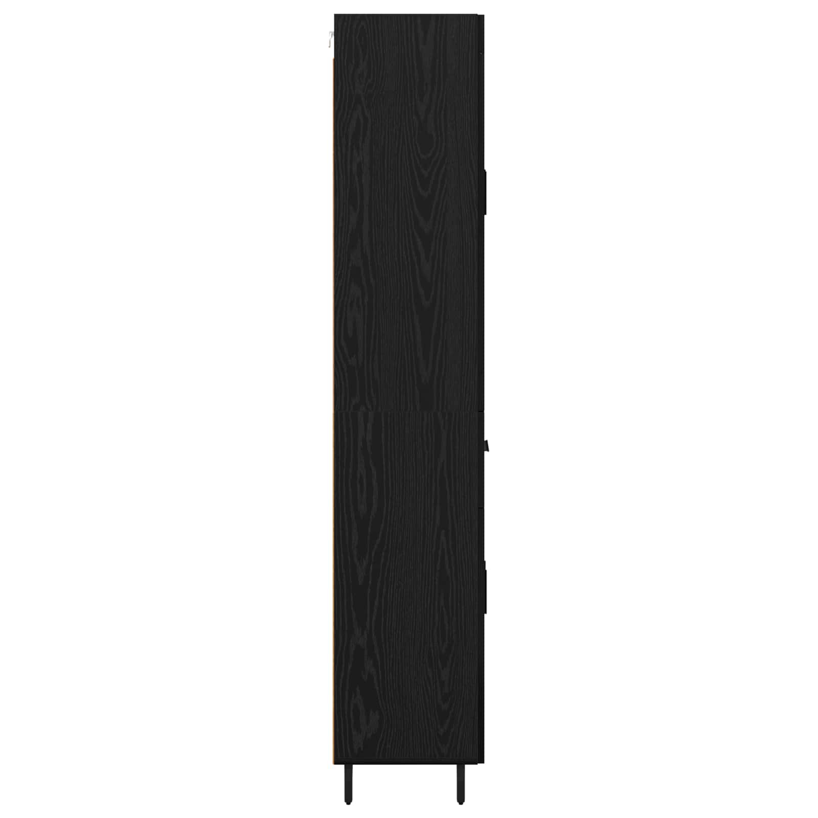 Vysoký Bufet 2 Ks Černý Dub 69,5 X 34 X 180 Cm Kompozitní Dřevo