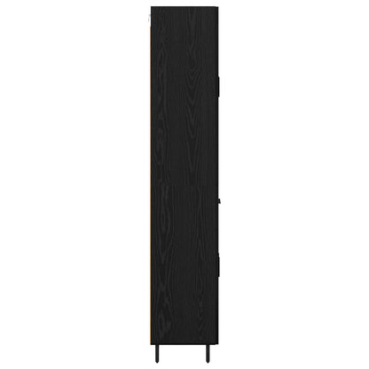 Vysoký Bufet 2 Ks Černý Dub 69,5 X 34 X 180 Cm Kompozitní Dřevo