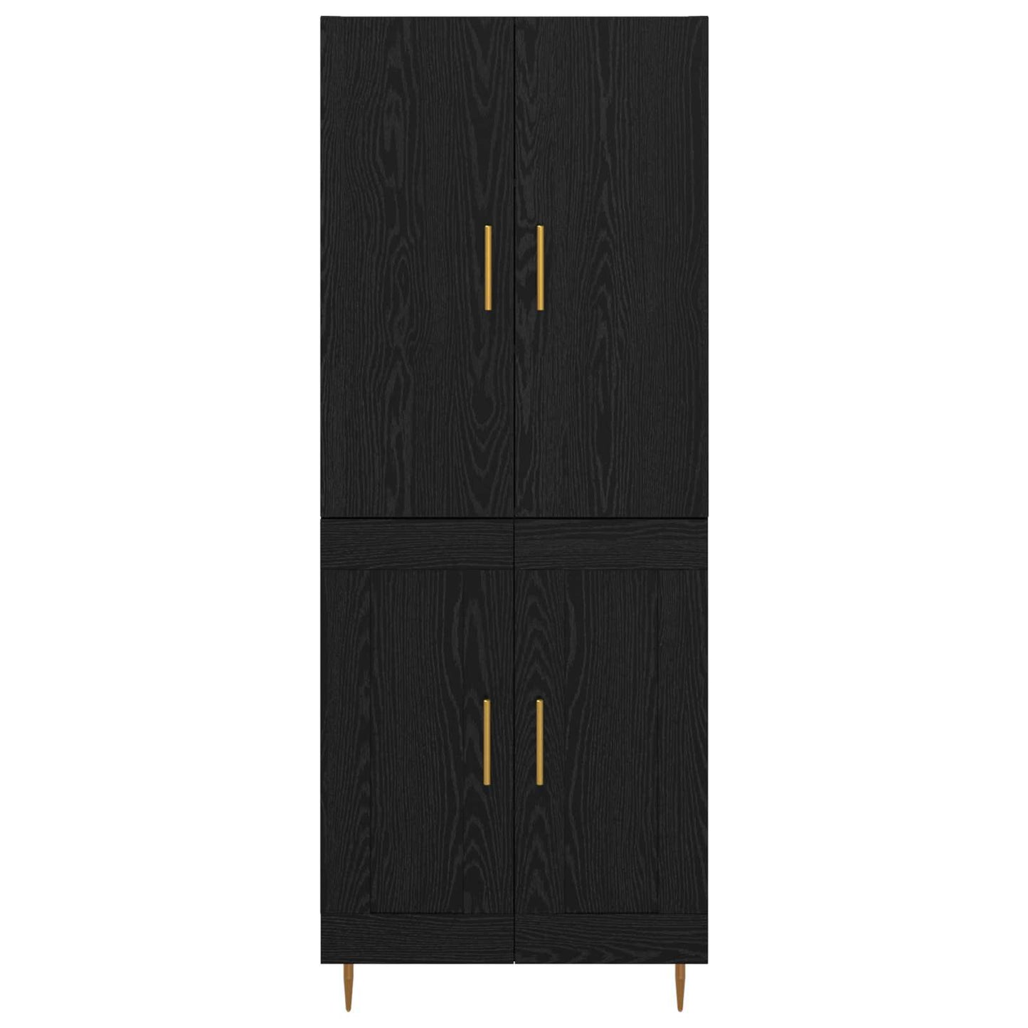 Vysoký Bufet Černý Dub 69,5 X 34 X 180 Cm Kompozitní Dřevo