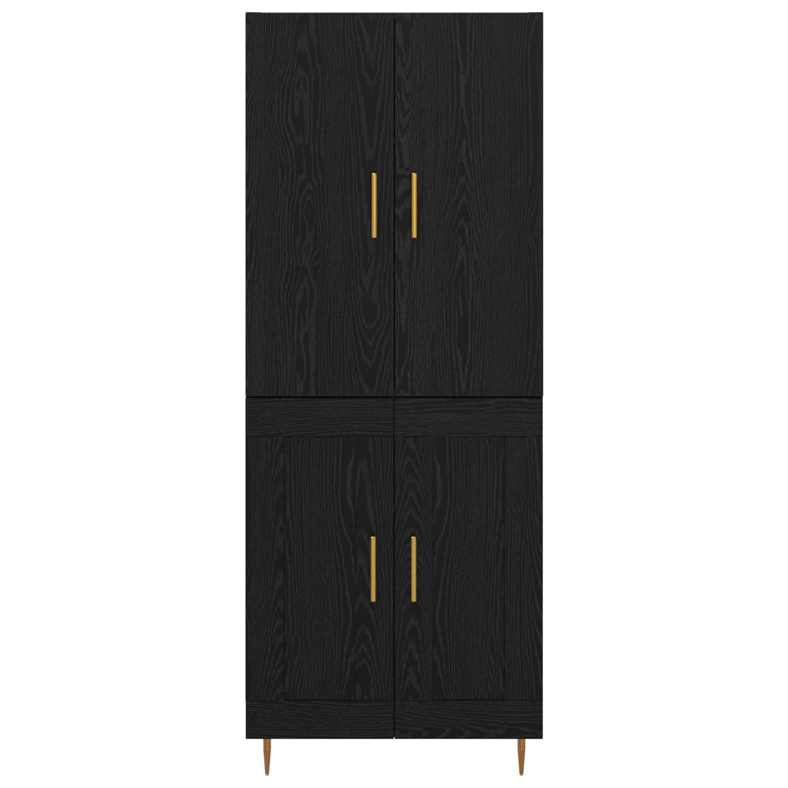Vysoký Bufet Černý Dub 69,5 X 34 X 180 Cm Kompozitní Dřevo