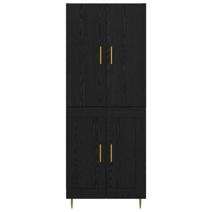 Vysoký Bufet Černý Dub 69,5 X 34 X 180 Cm Kompozitní Dřevo