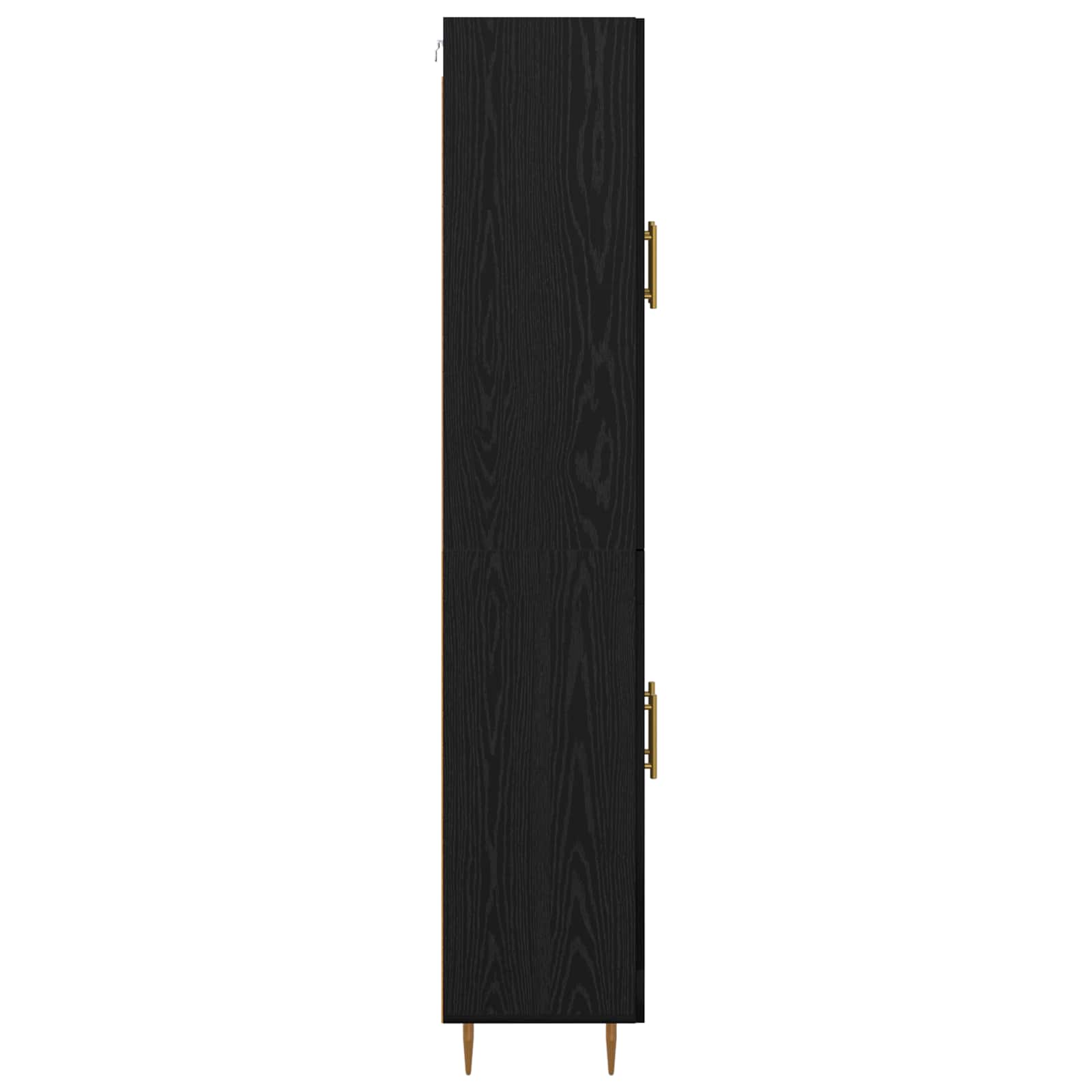 Vysoký Bufet Černý Dub 69,5 X 34 X 180 Cm Kompozitní Dřevo