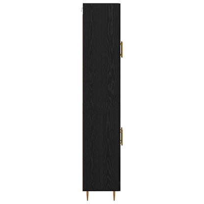 Vysoký Bufet Černý Dub 69,5 X 34 X 180 Cm Kompozitní Dřevo