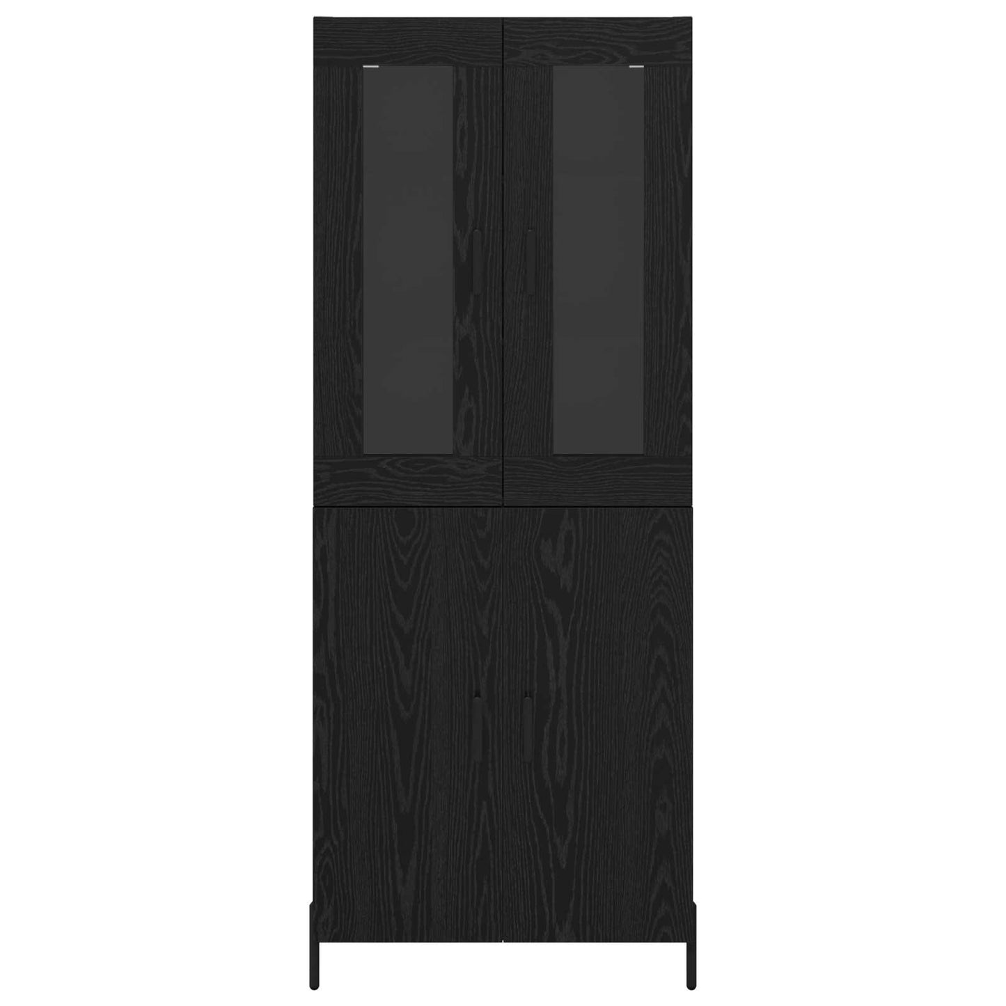 Vysoký Bufet Černý Dub 69,5 X 34 X 180 Cm Kompozitní Dřevo