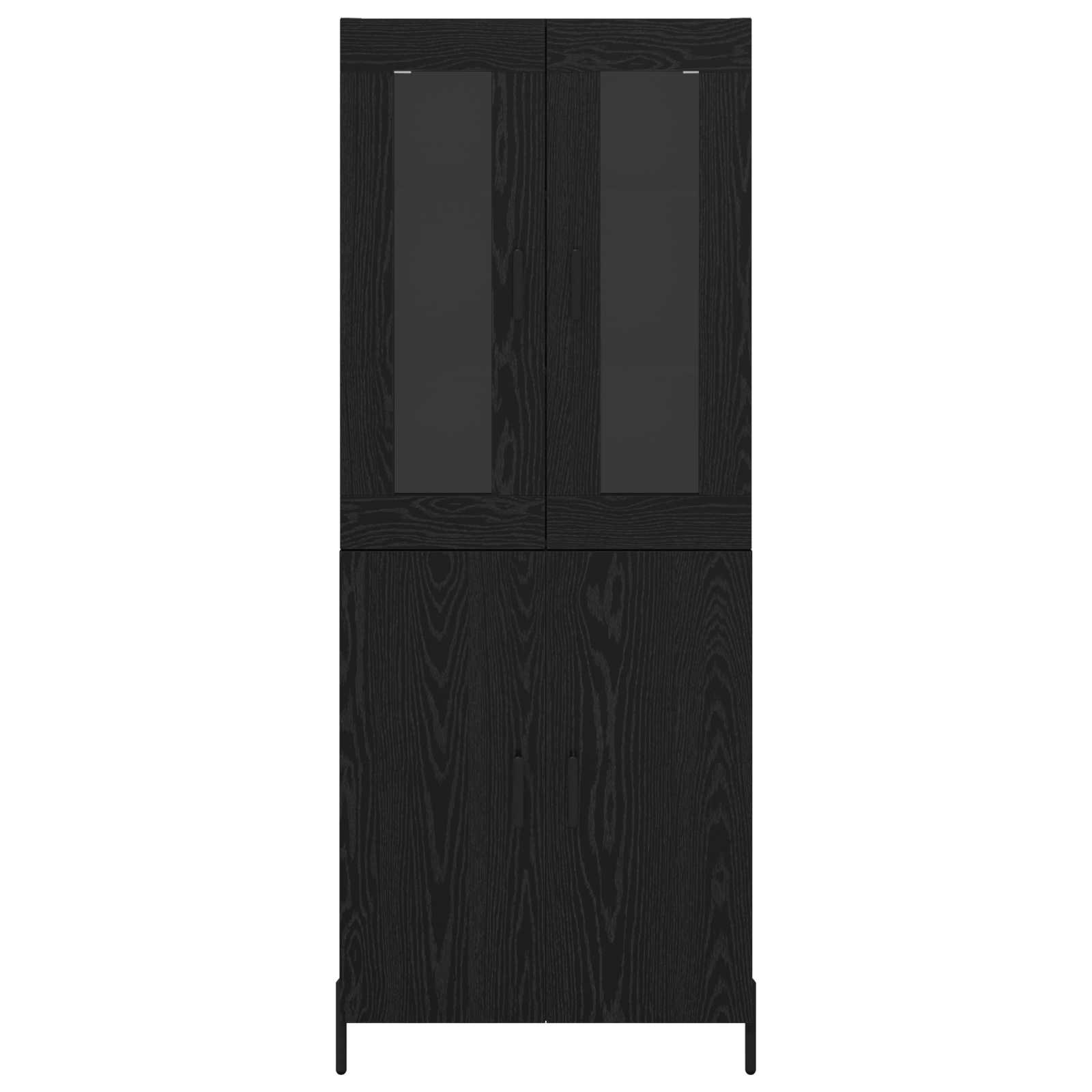 Vysoký Bufet Černý Dub 69,5 X 34 X 180 Cm Kompozitní Dřevo