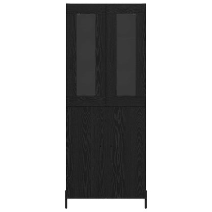 Vysoký Bufet Černý Dub 69,5 X 34 X 180 Cm Kompozitní Dřevo
