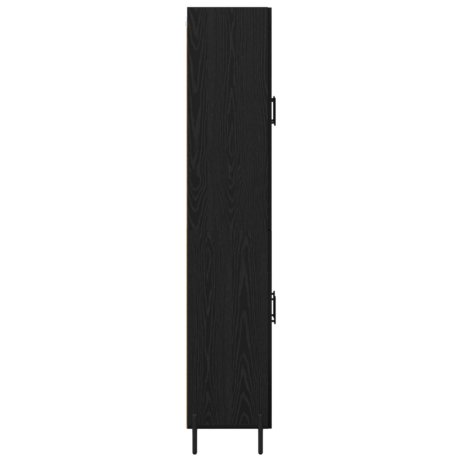 Vysoký Bufet Černý Dub 69,5 X 34 X 180 Cm Kompozitní Dřevo