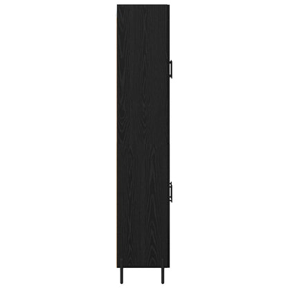 Vysoký Bufet Černý Dub 69,5 X 34 X 180 Cm Kompozitní Dřevo
