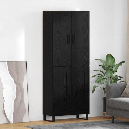 Vysoký Bufet 2 Ks Černý Dub 69,5 X 34 X 180 Cm