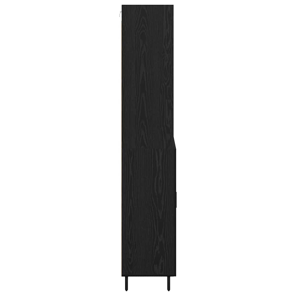 Vysoký Bufet 2 Ks Černý Dub 69,5 X 34 X 180 Cm Kompozitní Dřevo