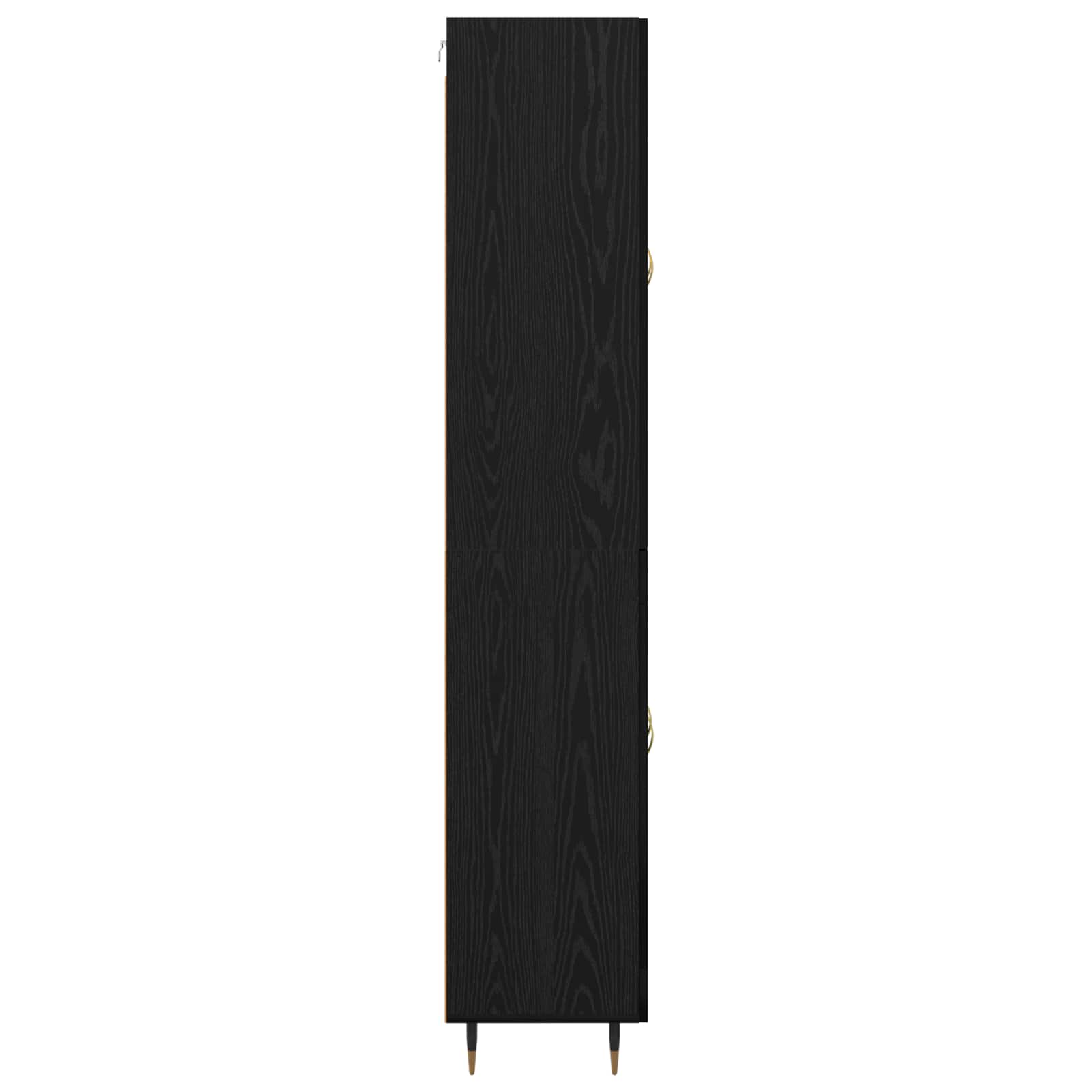 Vysoký Bufet Černý Dub 69,5 X 34 X 180 Cm Kompozitní Dřevo