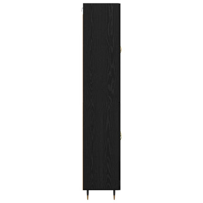 Vysoký Bufet Černý Dub 69,5 X 34 X 180 Cm Kompozitní Dřevo