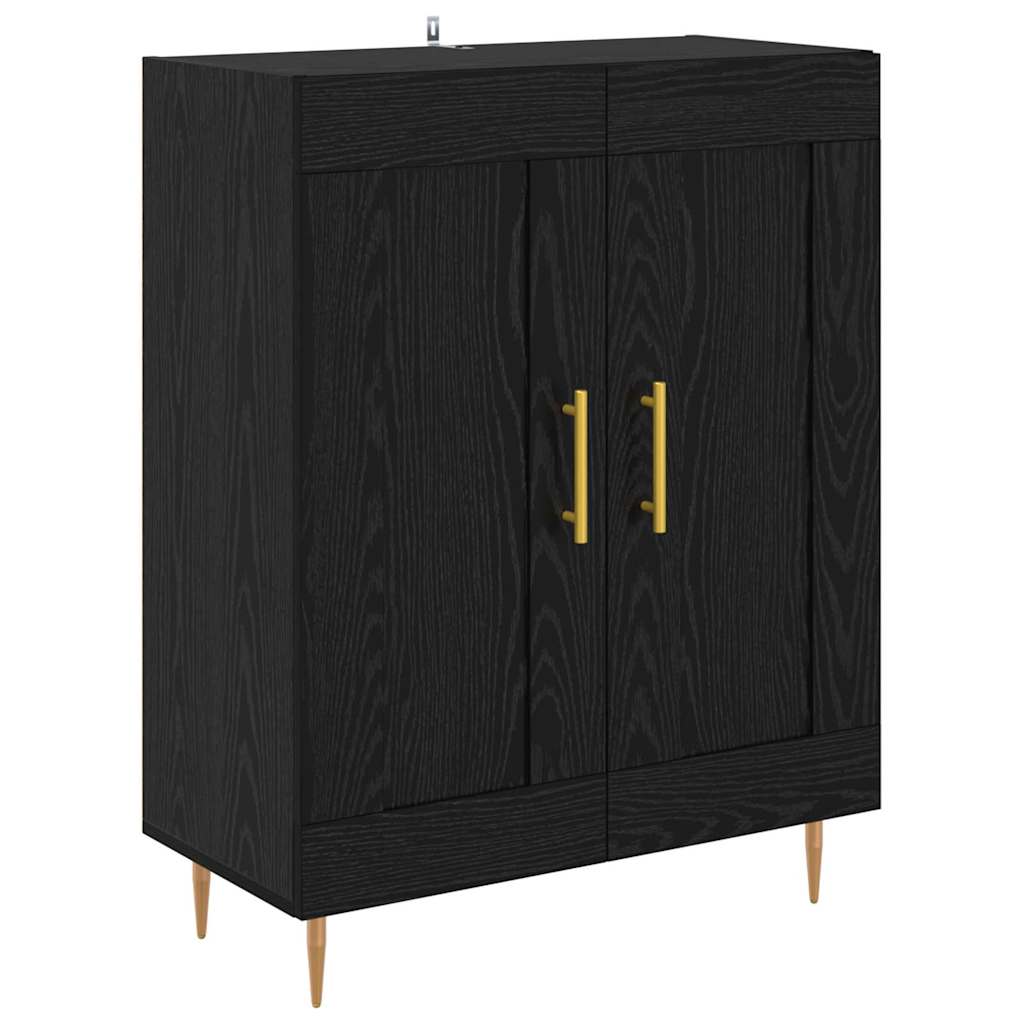 Vysoký Bufet 2 Ks Černý Dub 69,5 X 34 X 180 Cm Kompozitní Dřevo