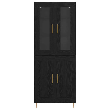 Vysoký Bufet 2 Ks Černý Dub 69,5 X 34 X 180 Cm Kompozitní Dřevo