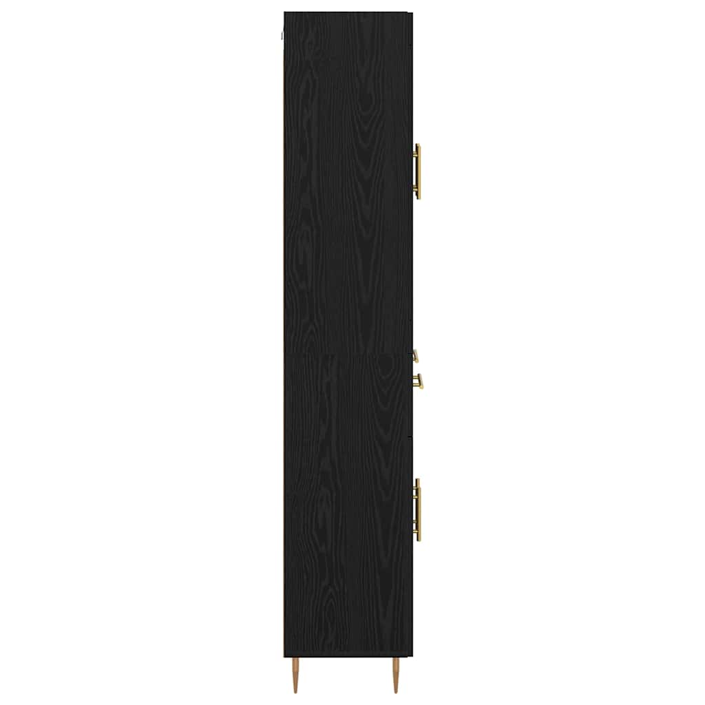 Vysoký Bufet 2 Ks Černý Dub 69,5 X 34 X 180 Cm Kompozitní Dřevo