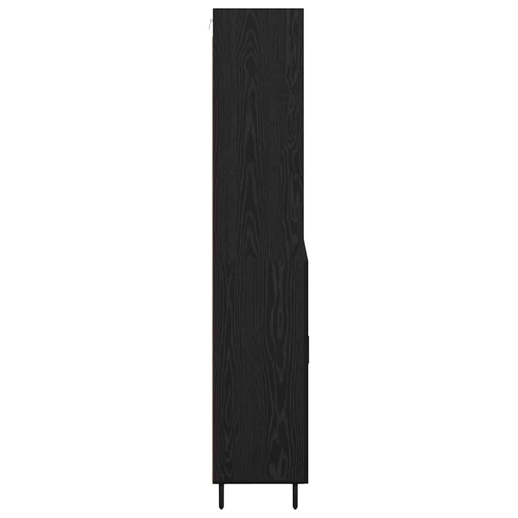 Vysoký Bufet Černý Dub 69,5 X 34 X 180 Cm Kompozitní Dřevo