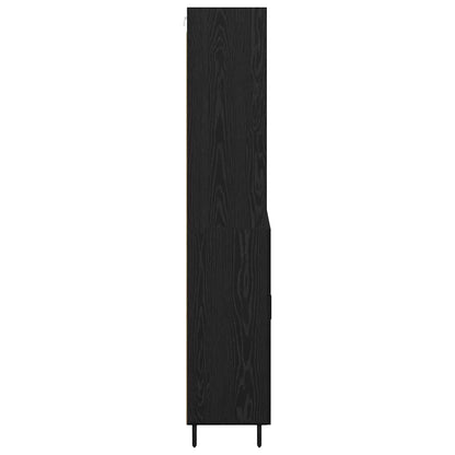 Vysoký Bufet Černý Dub 69,5 X 34 X 180 Cm Kompozitní Dřevo
