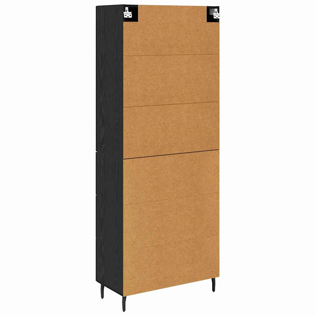 Vysoký Bufet 2 Ks Černý Dub 69,5 X 34 X 180 Cm Kompozitní Dřevo