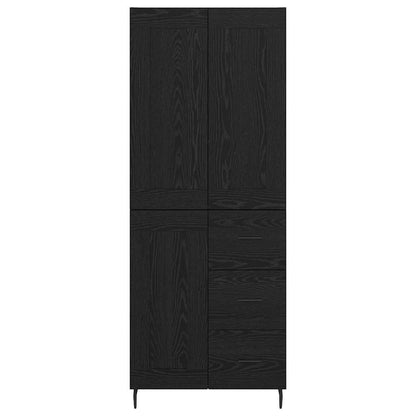 Vysoký Bufet 2 Ks Černý Dub 69,5 X 34 X 180 Cm Kompozitní Dřevo