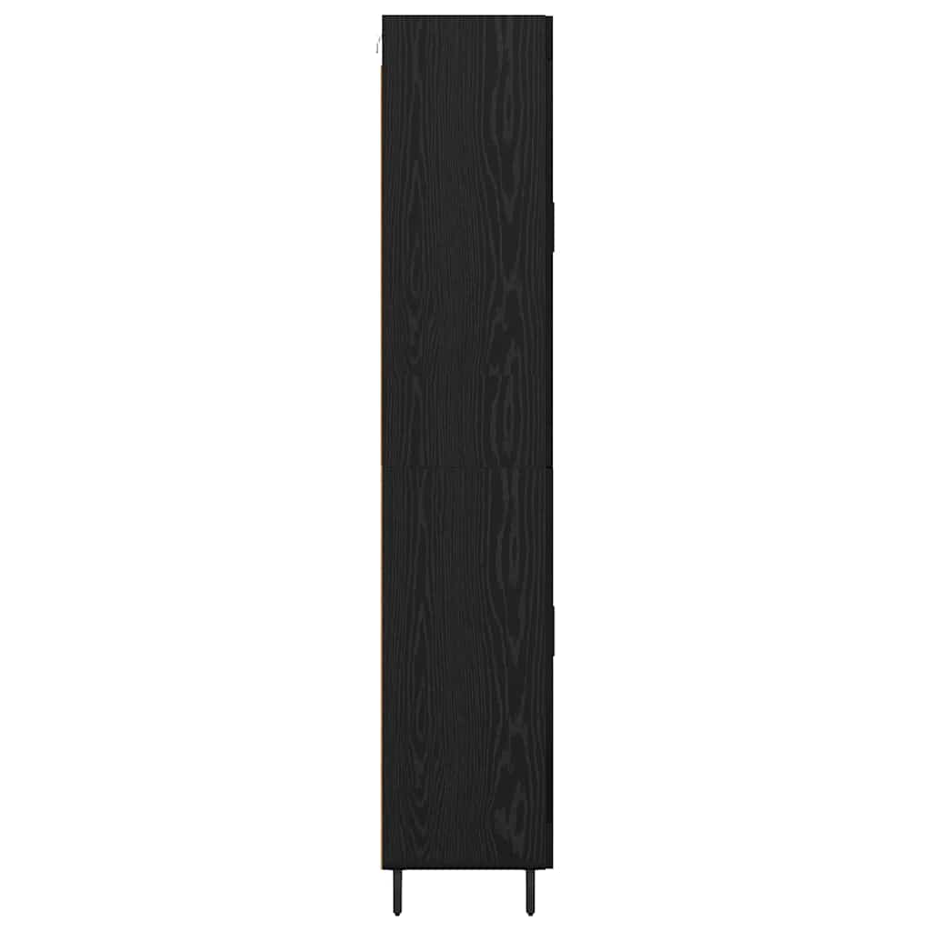 Vysoký Bufet 2 Ks Černý Dub 69,5 X 34 X 180 Cm Kompozitní Dřevo