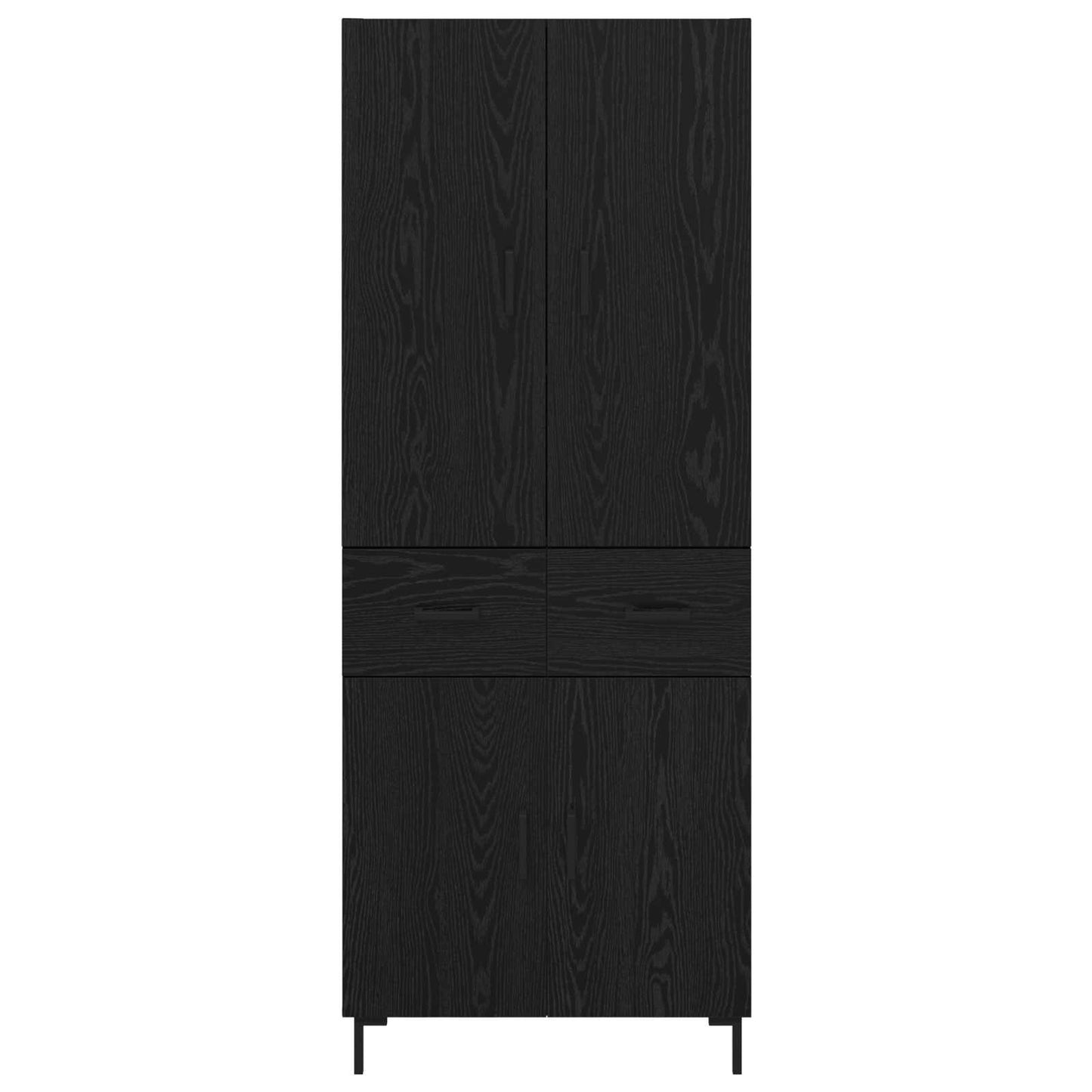 Vysoký Bufet Černý Dub 69,5 X 34 X 180 Cm Kompozitní Dřevo