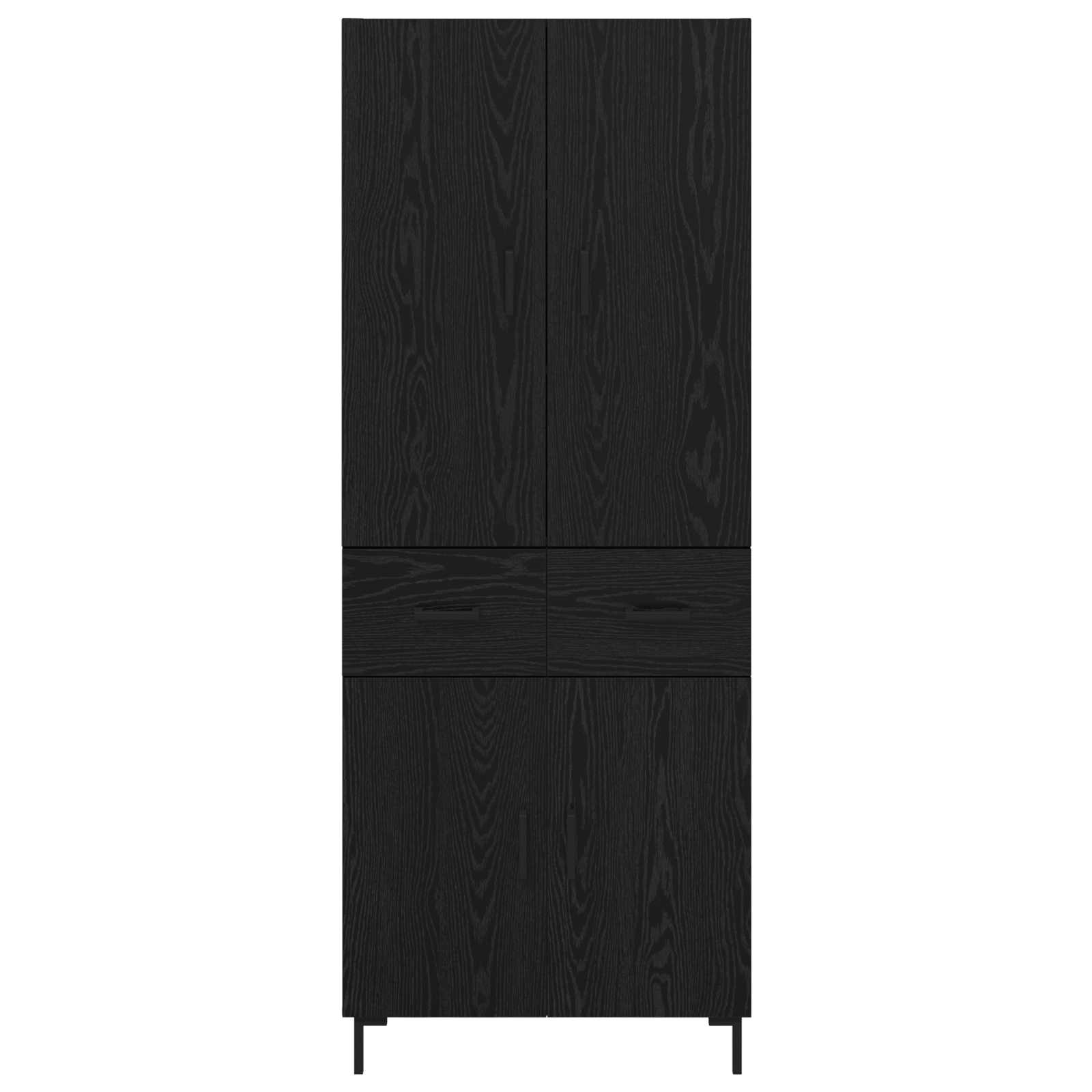 Vysoký Bufet Černý Dub 69,5 X 34 X 180 Cm Kompozitní Dřevo
