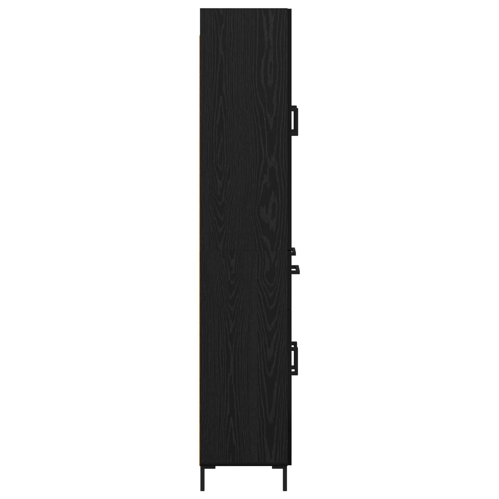 Vysoký Bufet Černý Dub 69,5 X 34 X 180 Cm Kompozitní Dřevo