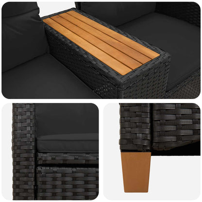 Skládací Lavice Se Stolem 2 -Seater 126 X 65 X 112 Cm Polyratan