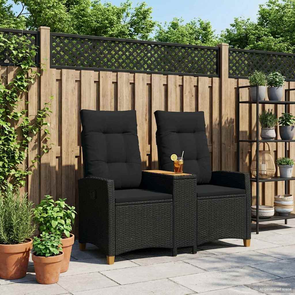 Skládací Lavice Se Stolem 2 -Seater 126 X 65 X 112 Cm Polyratan