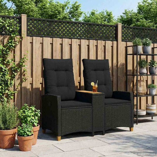 Skládací Lavice Se Stolem 2 -Seater 126 X 65 X 112 Cm Polyratan