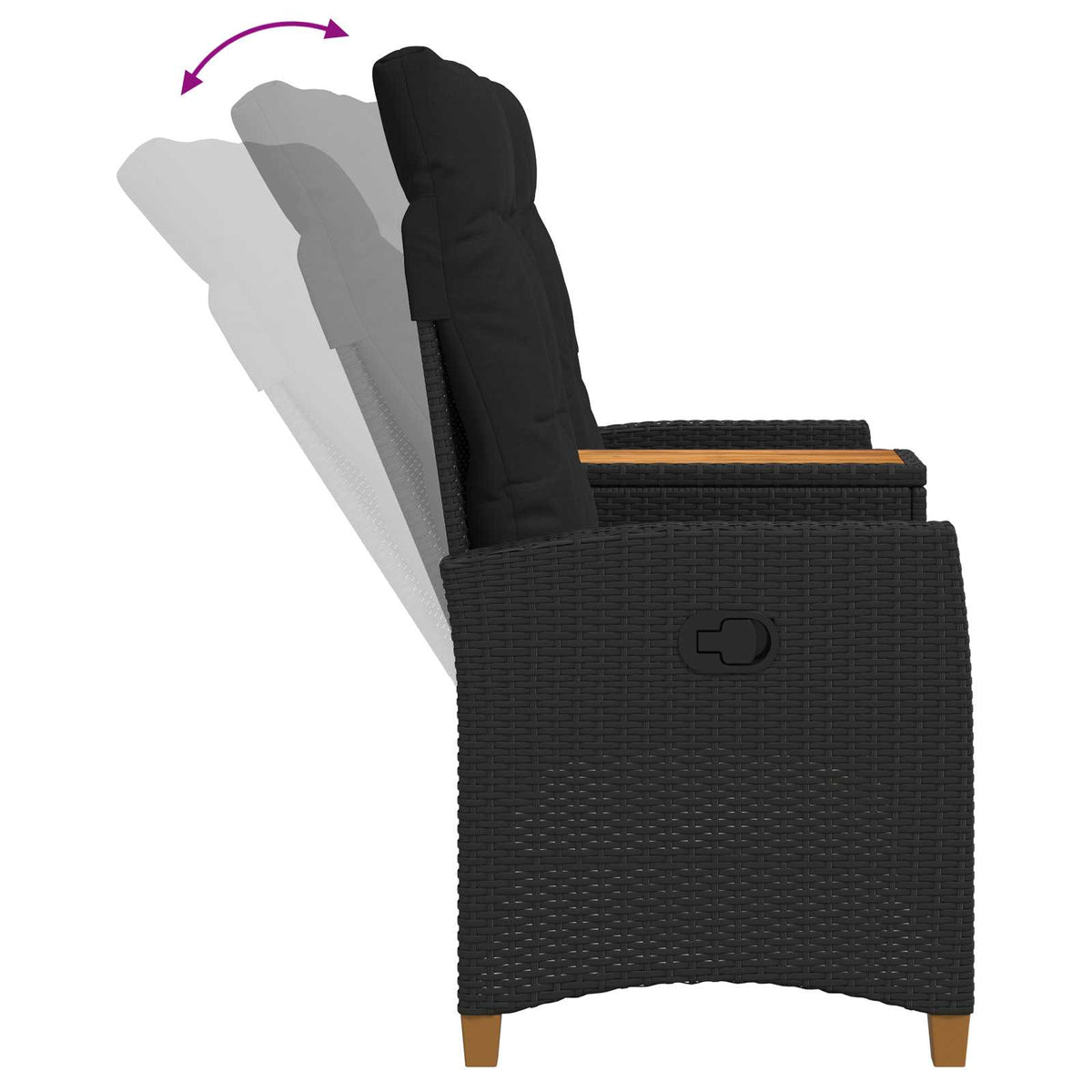 Skládací Lavice Se Stolem 2 -Seater 126 X 65 X 112 Cm Polyratan