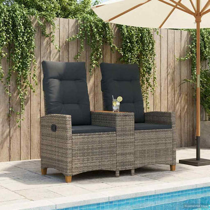 Skládací Lavice Se Stolem 2 -Seater 126 X 65 X 112 Cm Polyratan