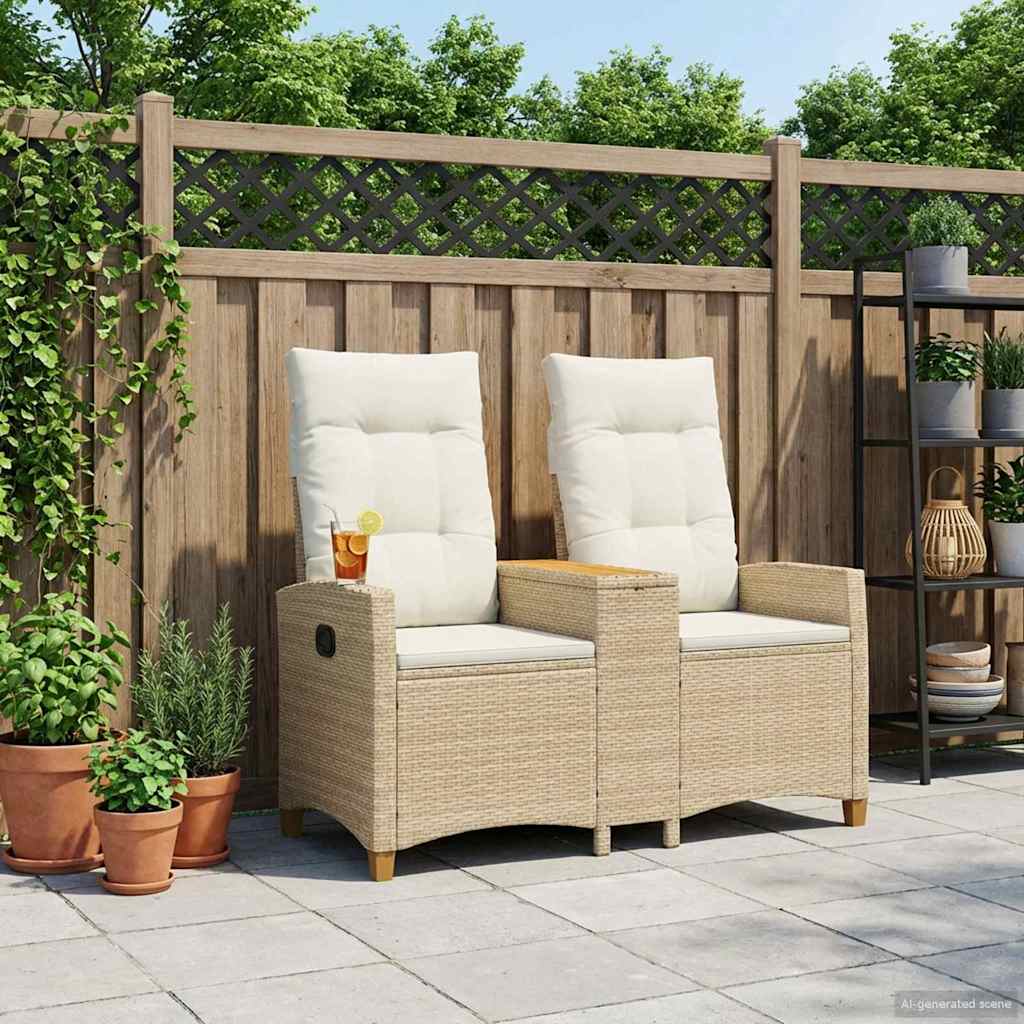 Skládací Lavice Se Stolem 2 -Seater 126 X 65 X 112 Cm Polyratan