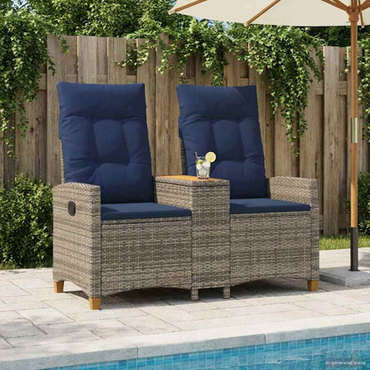 Skládací Lavice Se Stolem 2 -Seater 126 X 65 X 112 Cm Polyratan