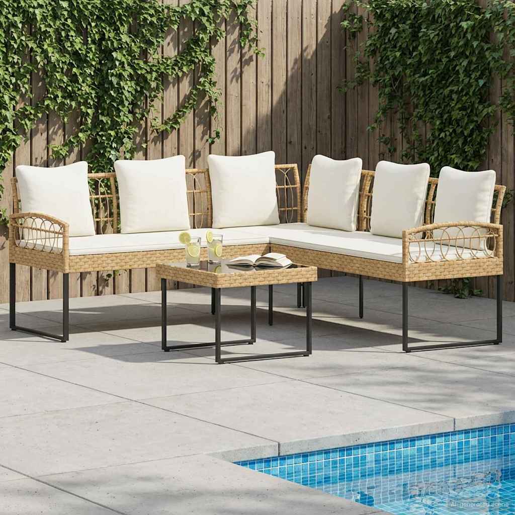 Sada Zahradních Pohovek 2 Ks Poly Rattan Ocel