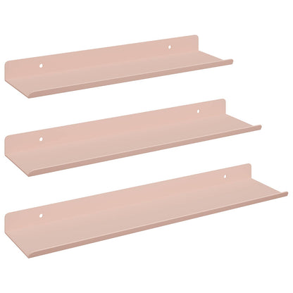 Plovoucí Police Nástěnný 3 Pcs Růžová 40 X 9 X 2,5 Cm Ocel