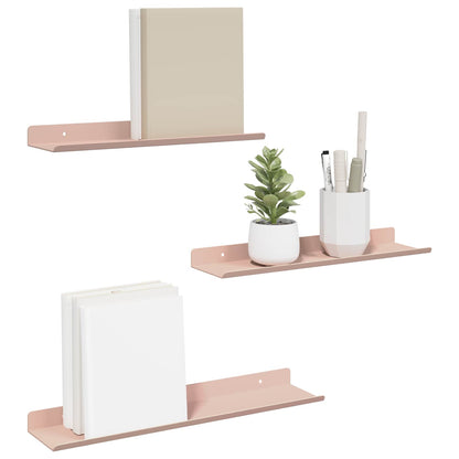 Plovoucí Police Nástěnný 3 Pcs Růžová 40 X 9 X 2,5 Cm Ocel