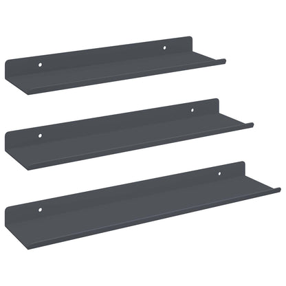 Plovoucí Police Nástěnný 3 Pcs Antracit 40 X 9 X 2,5 Cm Ocel