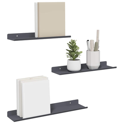 Plovoucí Police Nástěnný 3 Pcs Antracit 40 X 9 X 2,5 Cm Ocel