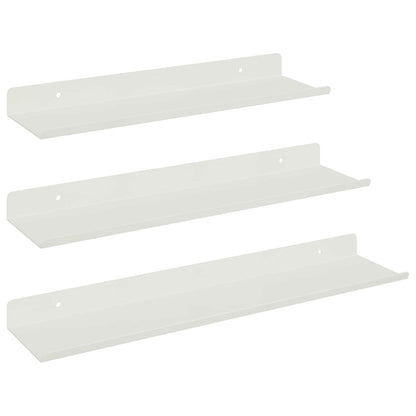 Plovoucí Police Nástěnný 3 Pcs Bílý 40 X 9 X 2,5 Cm Ocel