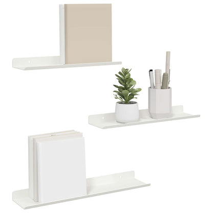 Plovoucí Police Nástěnný 3 Pcs Bílý 40 X 9 X 2,5 Cm Ocel