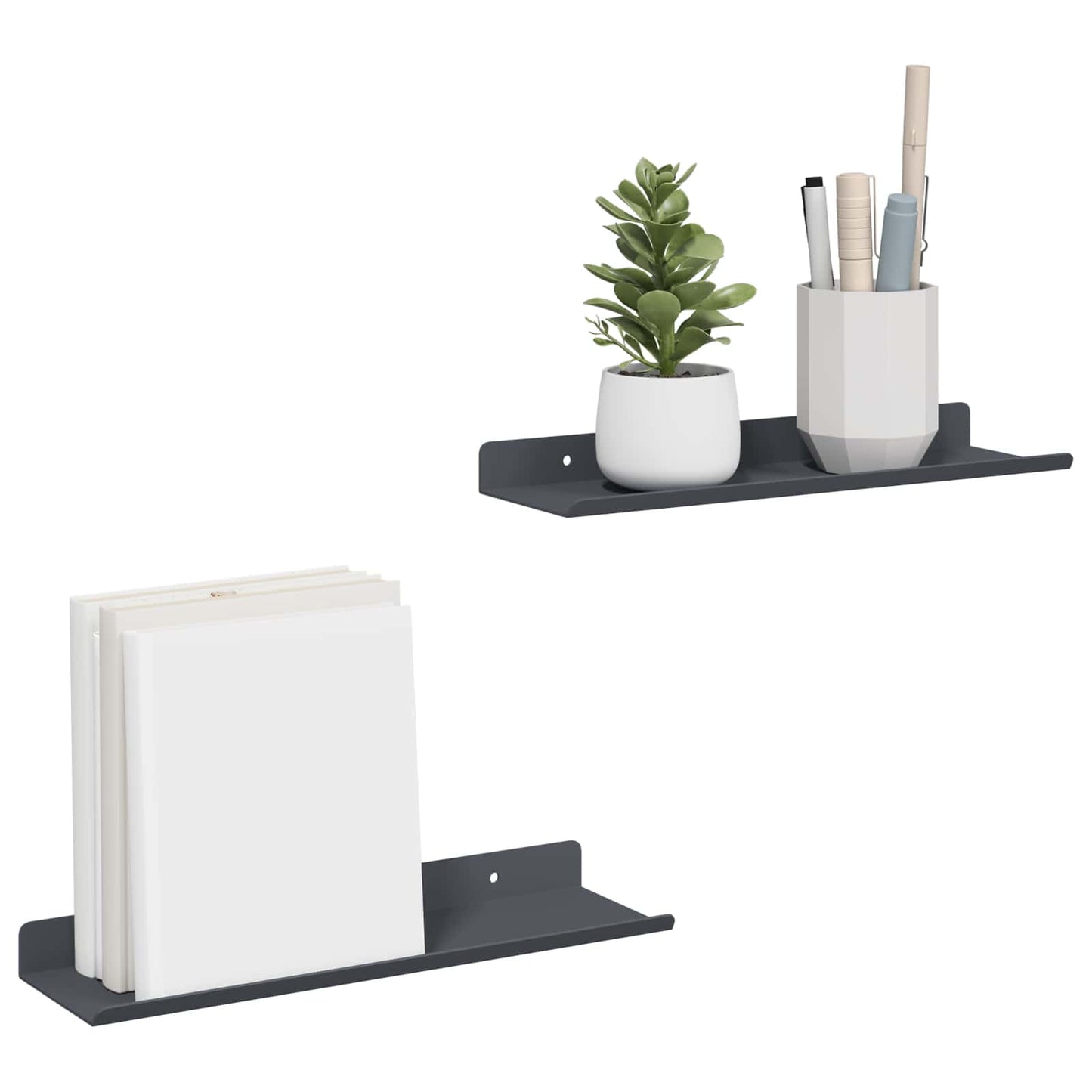 Plovoucí Police Nástěnný 2 Pcs Antracit 30 X 9 X 2,5 Cm Ocel