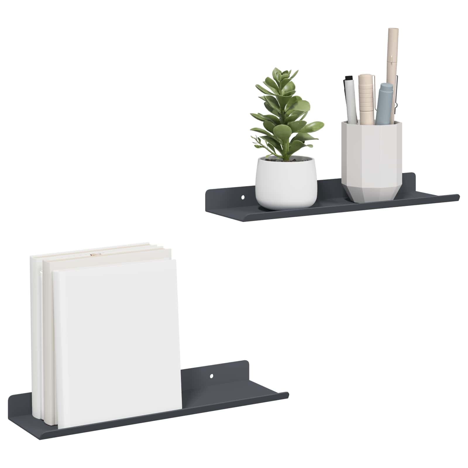 Plovoucí Police Nástěnný 2 Pcs Antracit 30 X 9 X 2,5 Cm Ocel