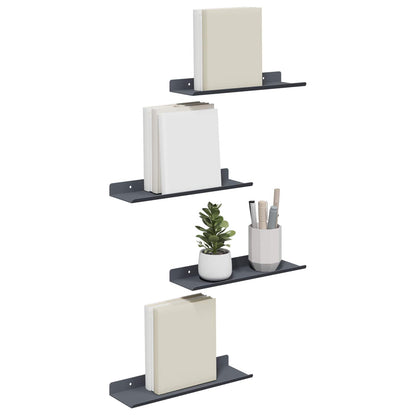 Plovoucí Police Nástěnný 4 Pcs Antracit 30 X 9 X 2,5 Cm Ocel