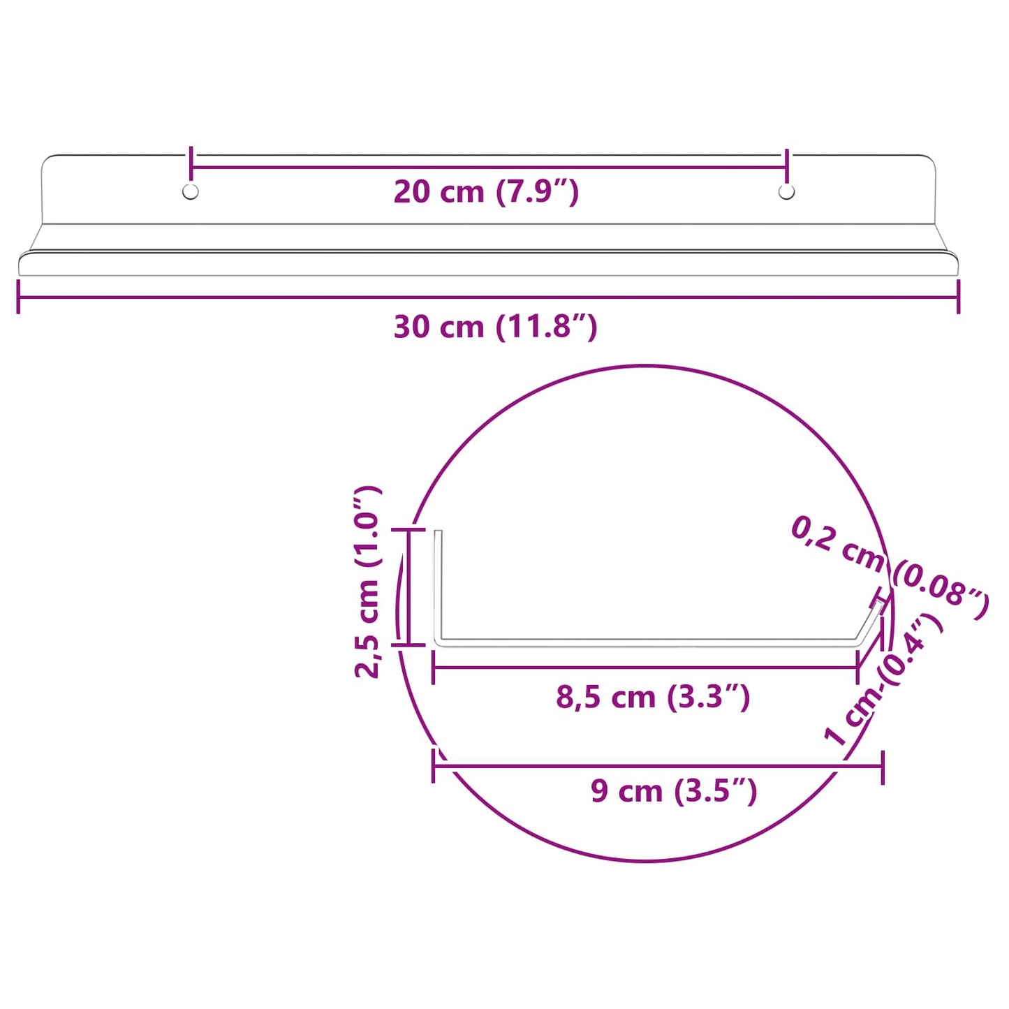Plovoucí Police Nástěnný 4 Pcs Antracit 30 X 9 X 2,5 Cm Ocel