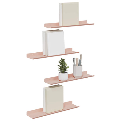 Plovoucí Police Nástěnný 4 Pcs Růžová 40 X 8,5 X 2,5 Cm Ocel