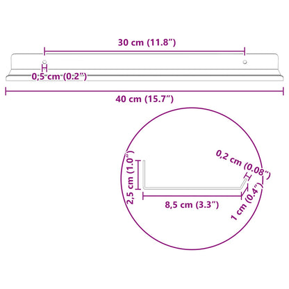 Plovoucí Police Nástěnný 4 Pcs Růžová 40 X 8,5 X 2,5 Cm Ocel